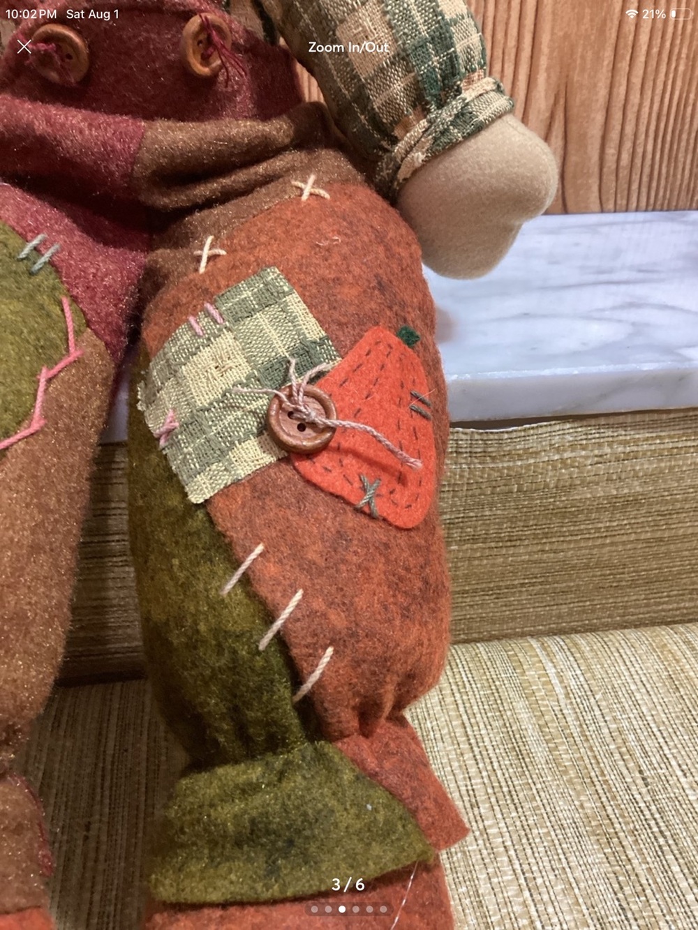 Autumn Patchwork Rag Doll Plush - Picture 3 of 5